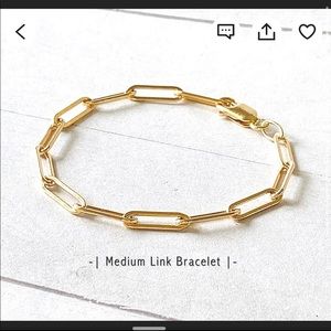 14k paperclip bracelet gold